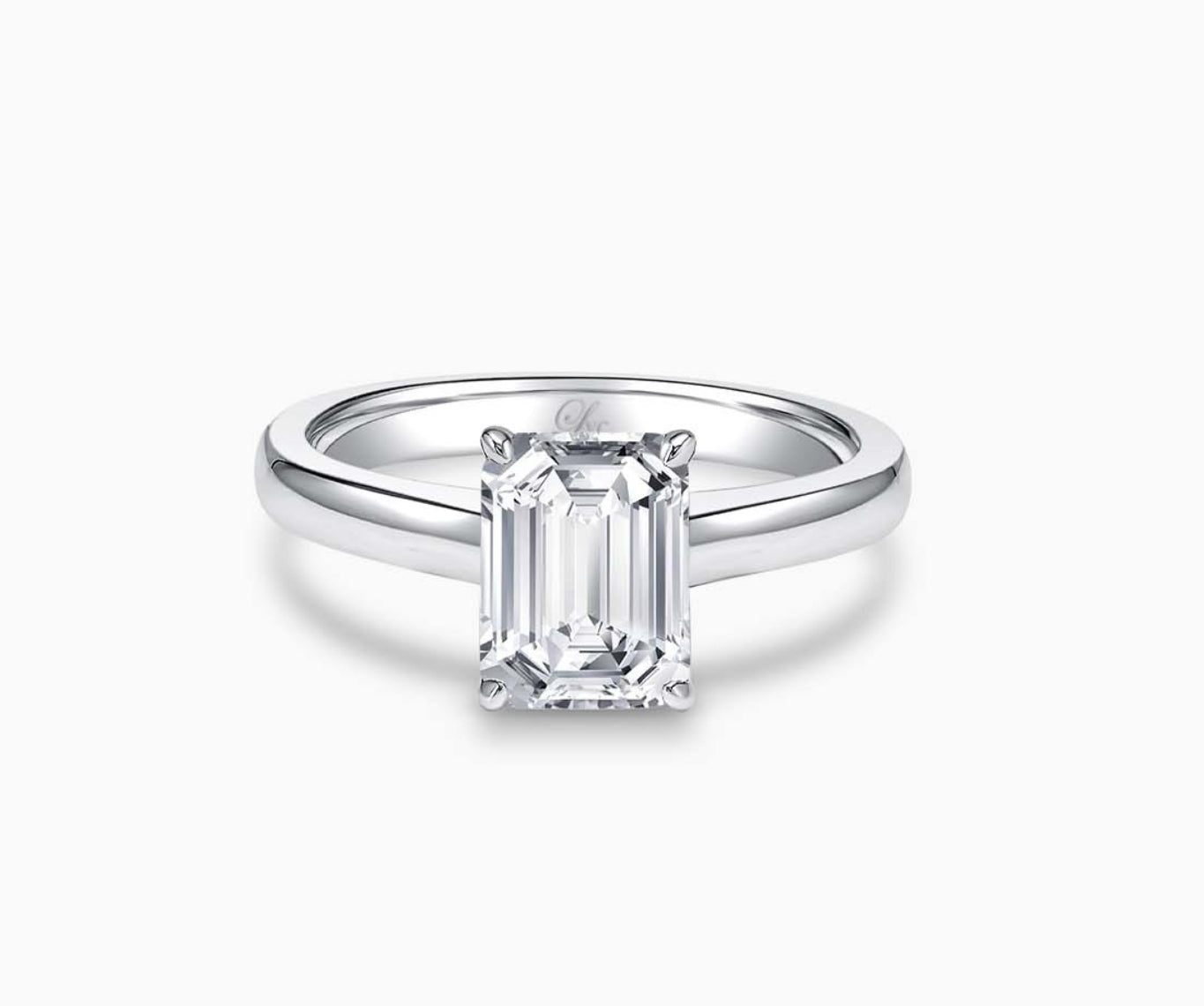 LVC solitaire ring with the classic straight plain band made for your everyday sparkle