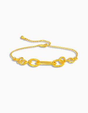 LVC 9IN Kailey 999 Gold Bracelet for women designed with a row of linked hoops for a classy yet modern look