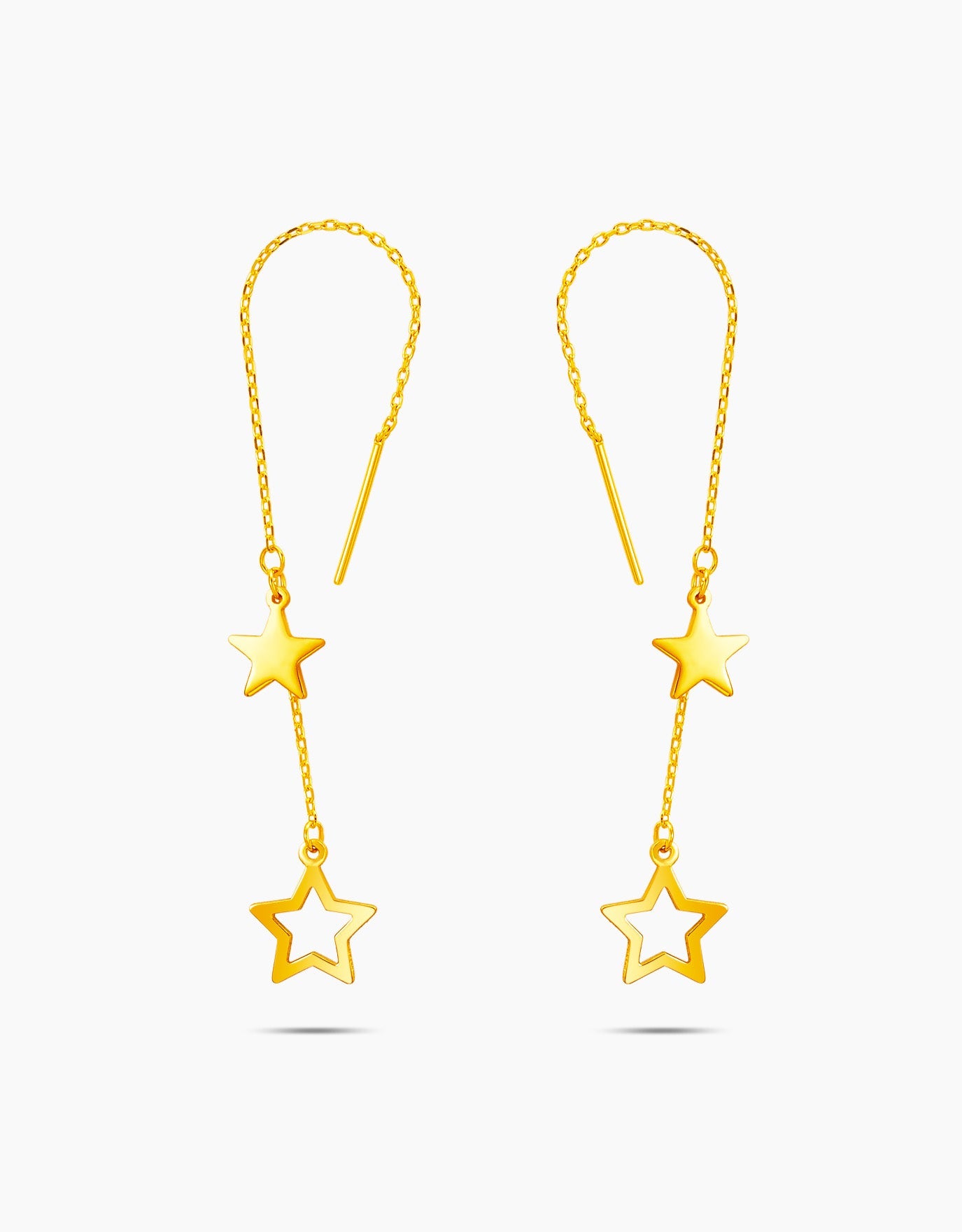 LVC 9IN Matched Stars 足金999垂坠耳环,星星造型设计,现代感十足,适合日常与约会佩戴