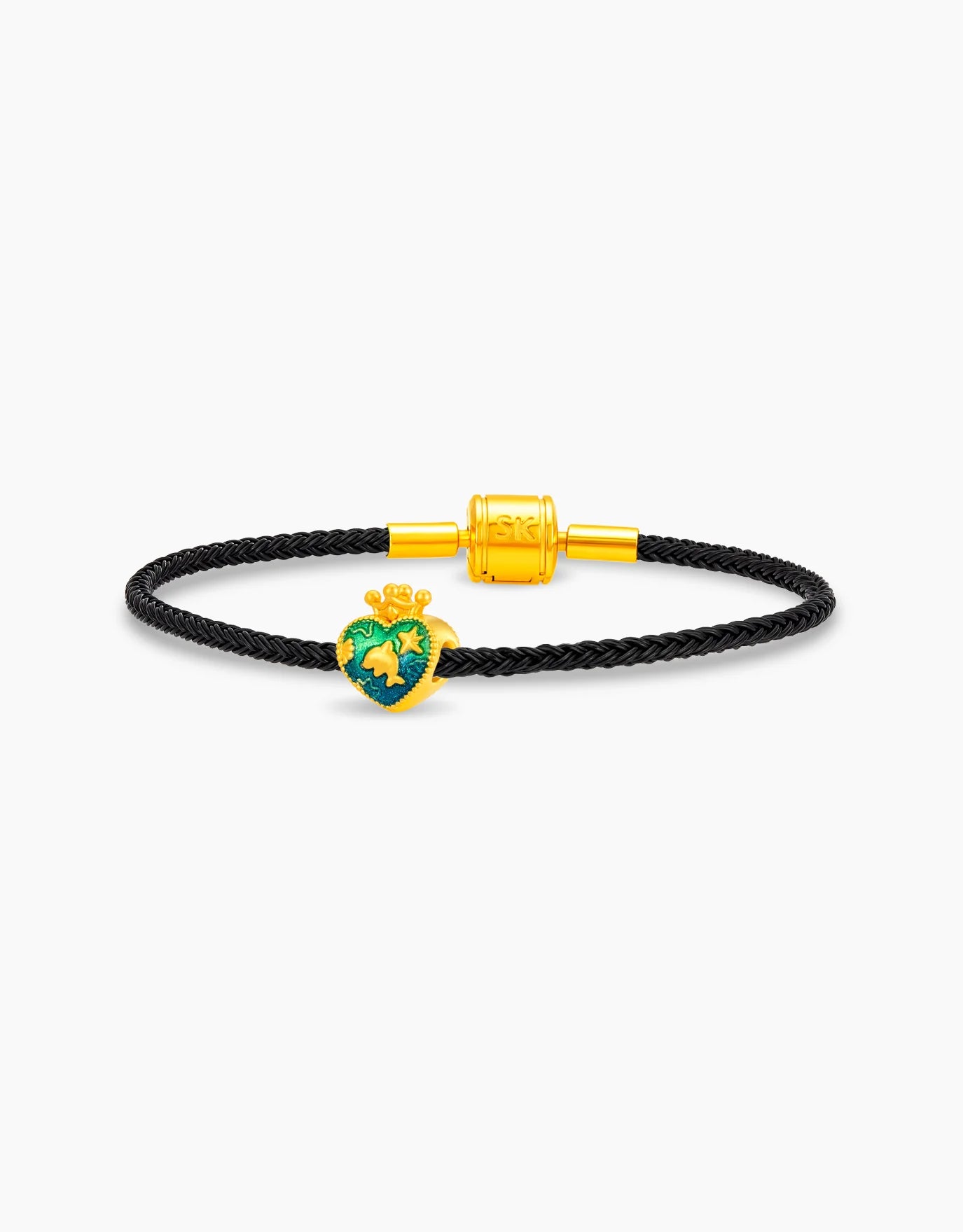 LVC 9IN Royal Ocean Heart 999 Gold Charm