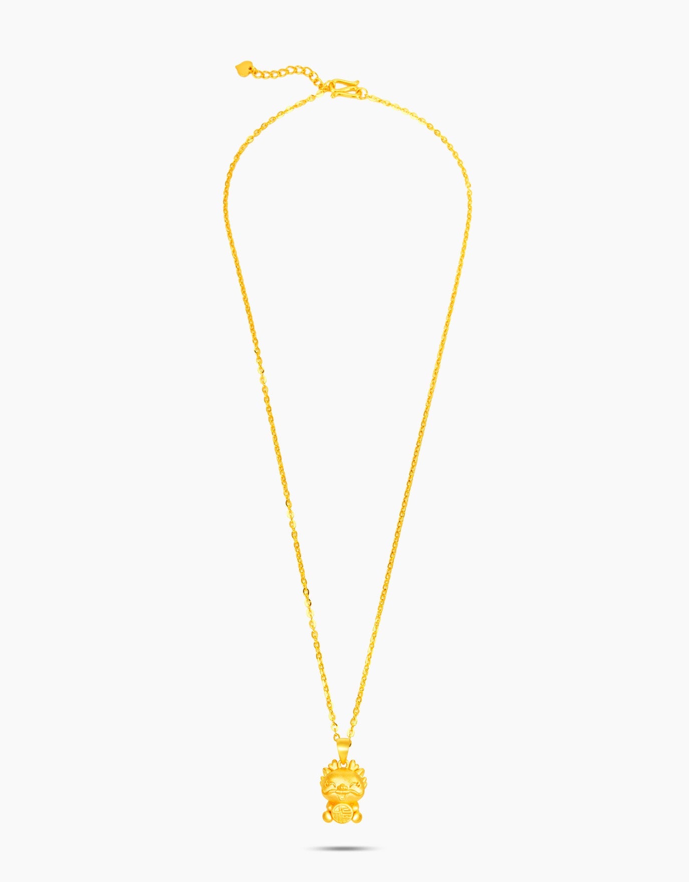 LVC necklace with 999 Gold Pendant features a cheerful dragon designed with hearts full picture