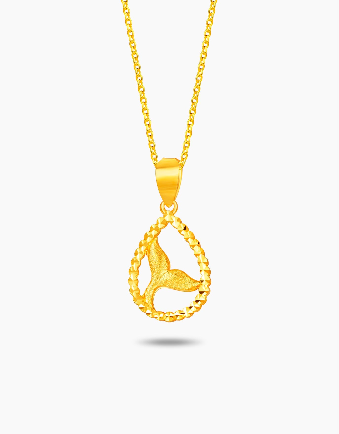 LVC gold necklace features a captivating mermaid tail