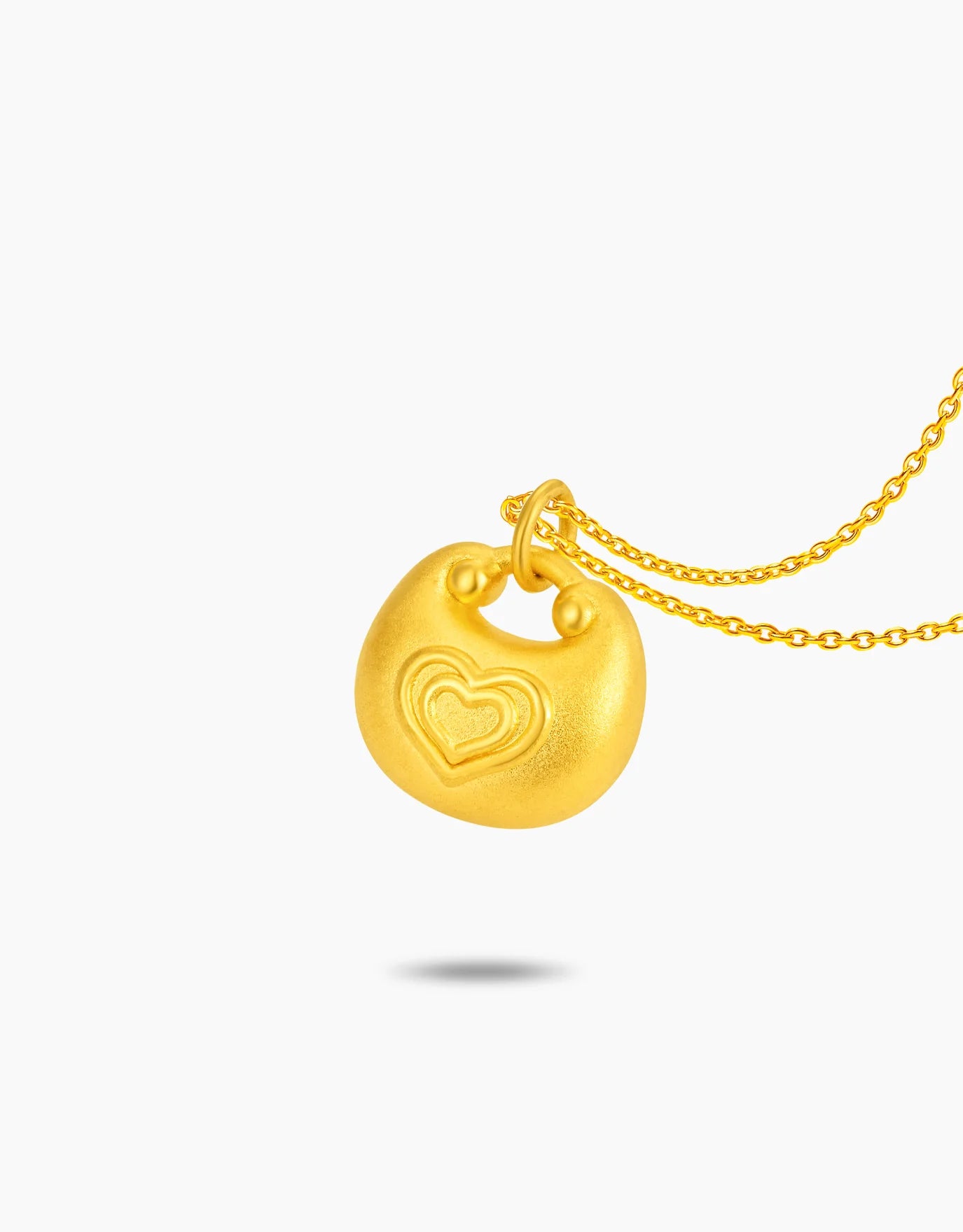 LVC 9IN Blessed Heart Lock 999 Gold Pendant