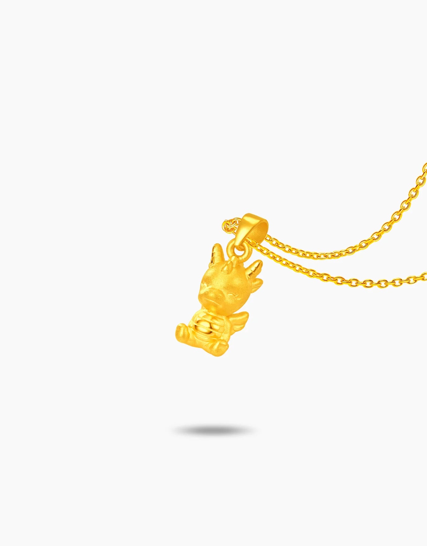LVC 9IN Angel Dragon 999 Gold Zodiac Pendant