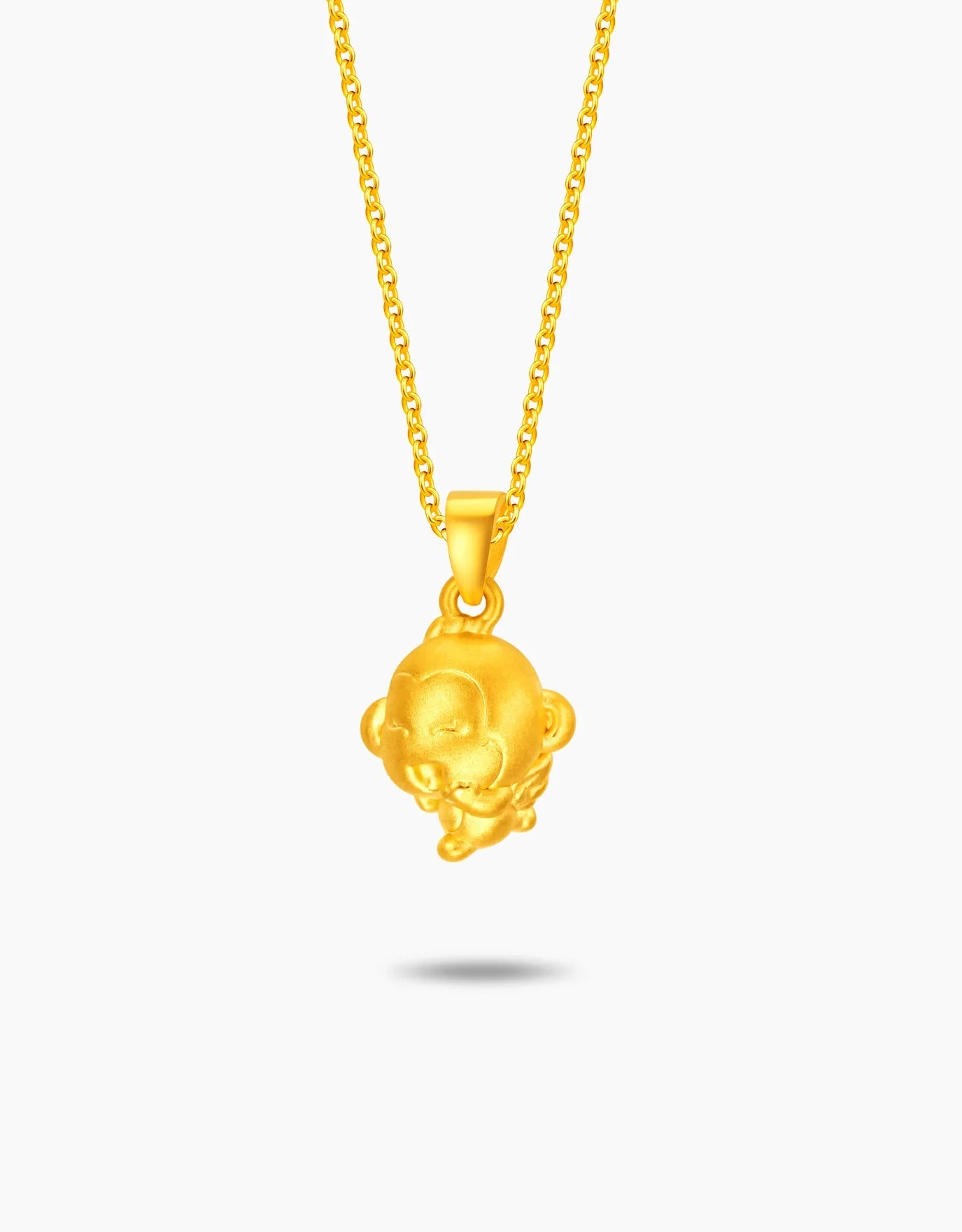 LVC 9IN Angel Monkey 999 Gold Zodiac Pendant