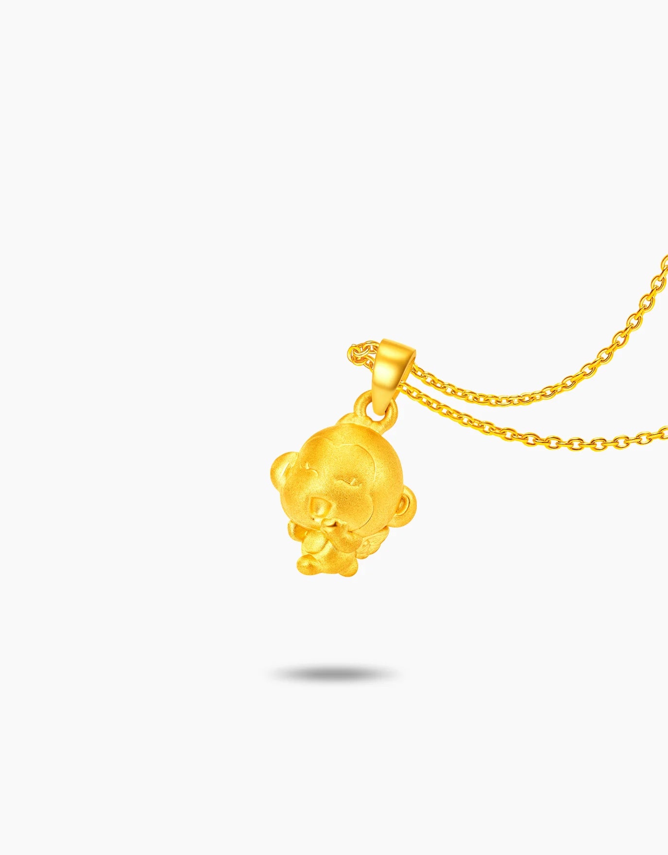 LVC 9IN Angel Monkey 999 Gold Zodiac Pendant