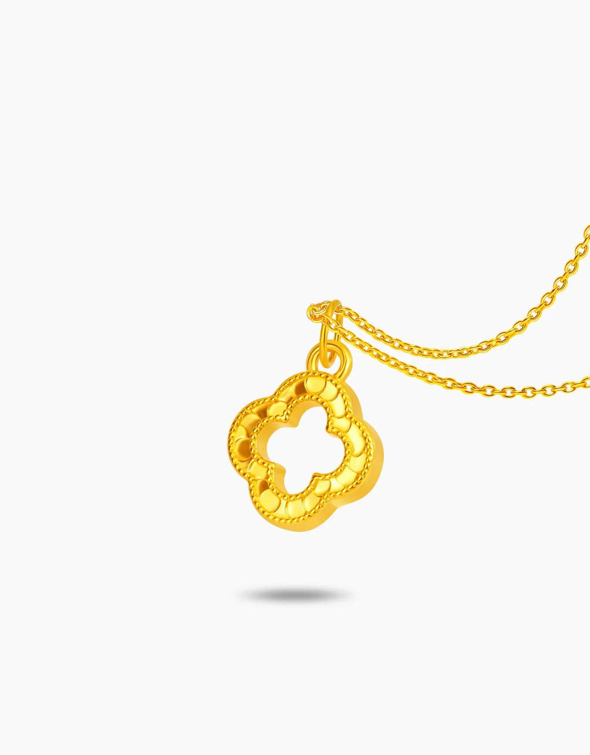 LVC 9IN Gilded Clover 999 Pure Gold Pendant