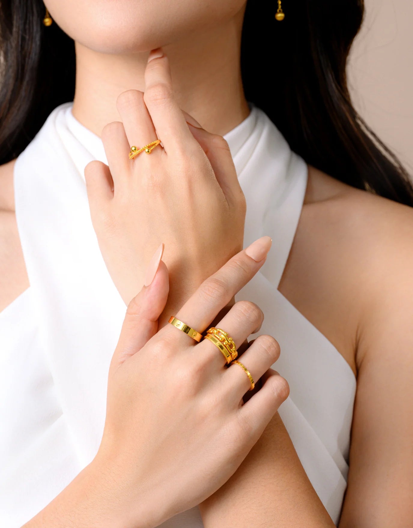 LVC 9IN Flowerette 999 Gold Ring